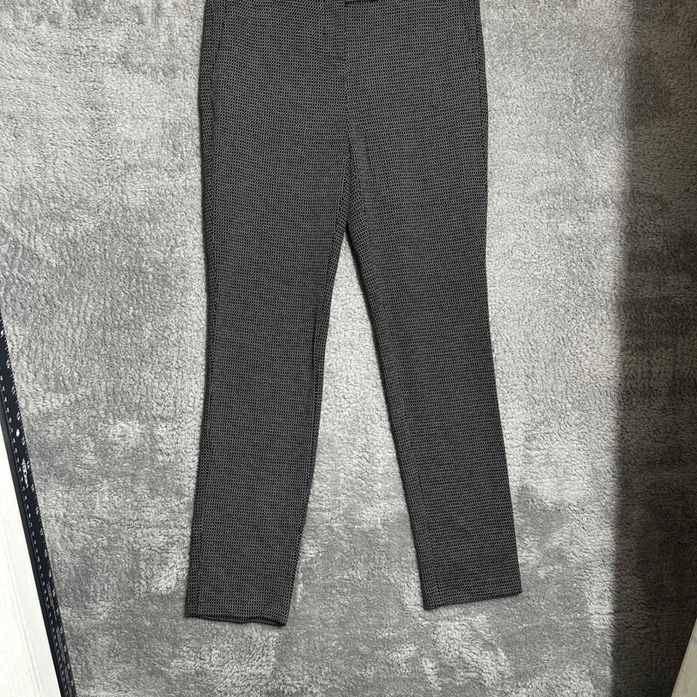 The‎ Savile Row Co Slim Trousers Womens 4 Black White Geometric Stretch Mid Rise